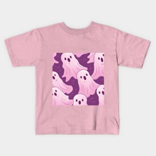 Cute pink ghosts pattern halloween Kids T-Shirt